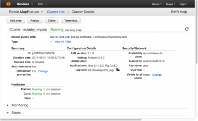 AWS Elastic MapReduce Management Console5